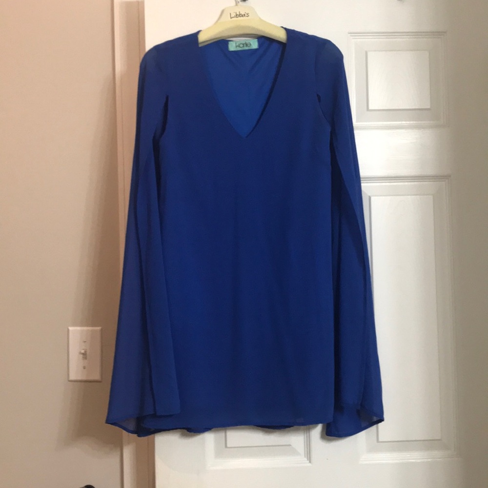 Blue Cape Dress - Picture 4 of 5